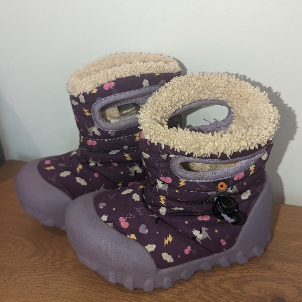 Toddler Bogs B-Moc Winter Snow Boots Purple Pegasus Infant Toddler Size 7